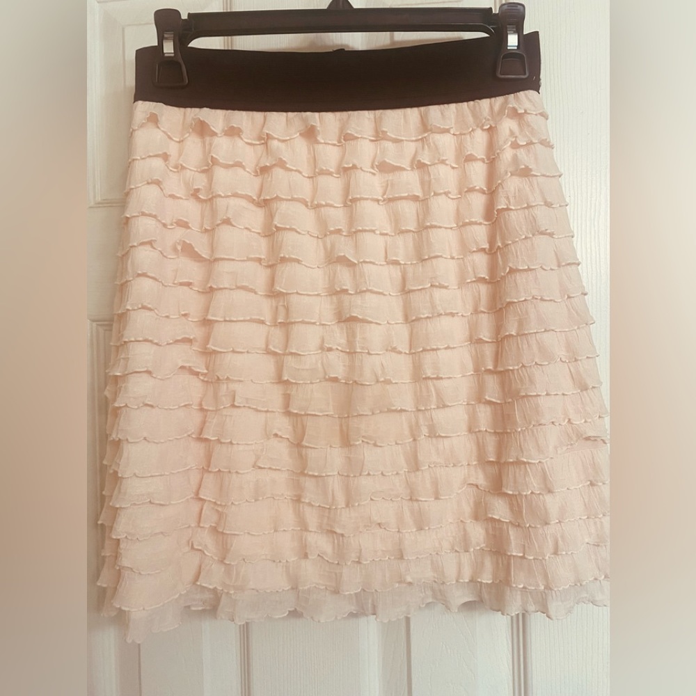 Kimchi Blue Urban Outfitters Light Pink Lined Ruffle Skirt Size Small - Picture 2 of 4